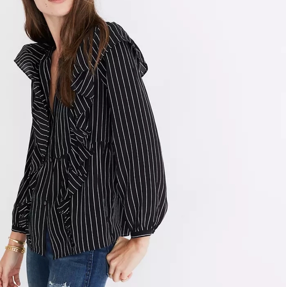 MADEWELL Silk Ruffle Front Top NWOT - Picture 11 of 11